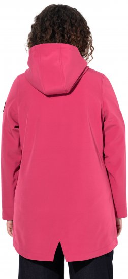 Ulla Popken Hyprar Soft Shell Water Repellent Hooded Jacket Pink Garnet - Ulla Popken - 