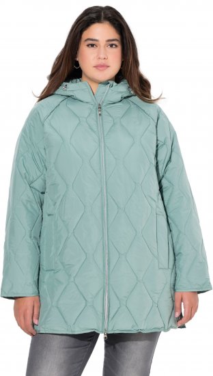 Ulla Popken HYPRAR Quilted Water Repellent Jacket Mint Green - Bundy - 