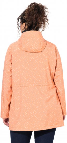 Ulla Popken Raindrop Print Longline Waterproof Jacket Mandarin - Bundy - 