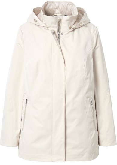 Ulla Popken Long Triple Function Softshell Jacket Natural White - Bundy - 