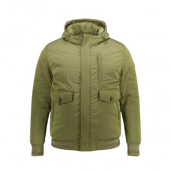 STHUGE Bomber Jacket With Hood Green - Bundy - Bundy Nadměrné Velikosti - 2XL-8XL