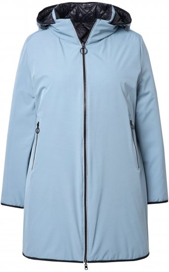 Ulla Popken HYPRAR Reversible Quilted Jacket Grey Blue - Bundy - 