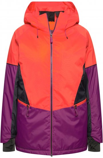Ulla Popken HYPRAR Performance Colorblock Ski Jacket Coral - Bundy - 