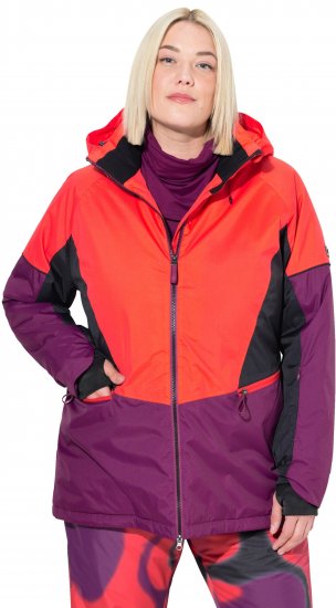 Ulla Popken HYPRAR Performance Colorblock Ski Jacket Coral - Bundy - 