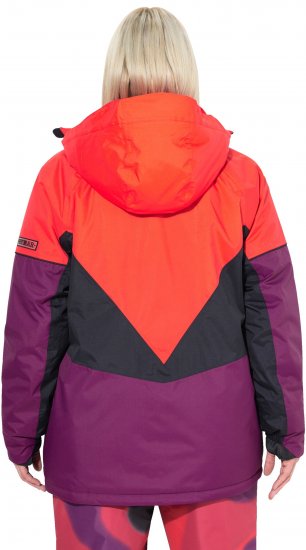 Ulla Popken HYPRAR Performance Colorblock Ski Jacket Coral - Bundy - 