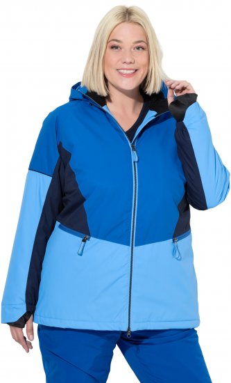 Ulla Popken HYPRAR Performance Colorblock Ski Jacket Denim Blue - Bundy - 
