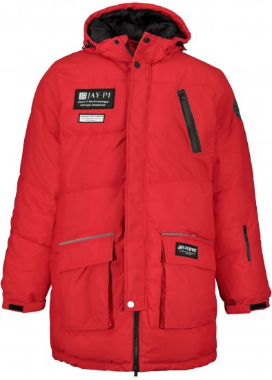 JAY-PI Warm Quilted Parka Dual Function Windproof and Water Repellent Red - Bundy - Bundy Nadměrné Velikosti - 2XL-8XL
