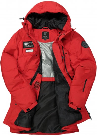 JAY-PI Warm Quilted Parka Dual Function Windproof and Water Repellent Red - Bundy - Bundy Nadměrné Velikosti - 2XL-8XL