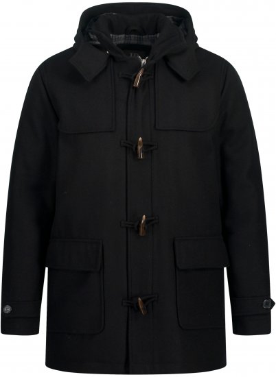 JP1880 Dufflecoat Water-repellent Black - Bundy - Bundy Nadměrné Velikosti - 2XL-8XL
