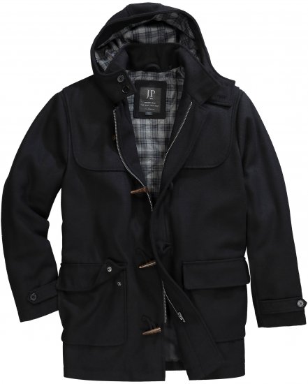 JP1880 Dufflecoat Water-repellent Black - Bundy - Bundy Nadměrné Velikosti - 2XL-8XL
