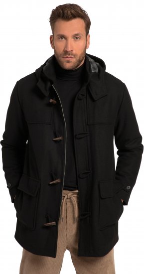 JP1880 Dufflecoat Water-repellent Black - Bundy - Bundy Nadměrné Velikosti - 2XL-8XL