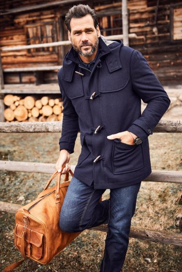 JP1880 Duffle Coat Water Repellent with Detachable Hood Navy - Bundy - Bundy Nadměrné Velikosti - 2XL-8XL