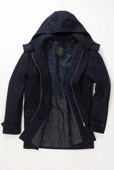 JP1880 Duffle Coat Water Repellent with Detachable Hood Navy - Bundy - Bundy Nadměrné Velikosti - 2XL-8XL
