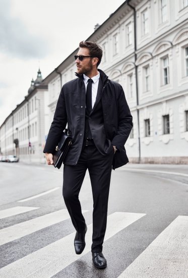 JP1880 Jacket Business Waterproof Black - Bundy - Bundy Nadměrné Velikosti - 2XL-8XL