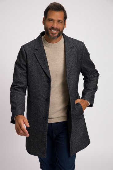 JP1880 Coat Wool Blend Quilted Insert Black - Bundy - Bundy Nadměrné Velikosti - 2XL-8XL
