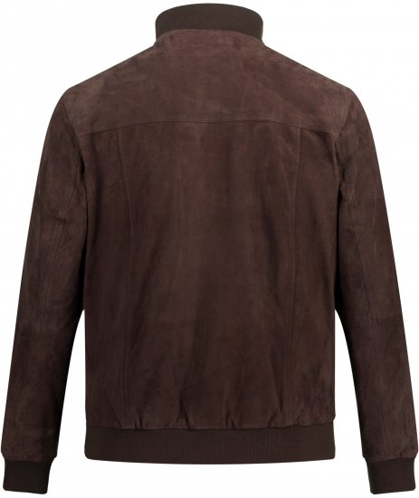 JP1880 Leather Jacket Goat Suede Espresso Brown - Bundy - Bundy Nadměrné Velikosti - 2XL-8XL