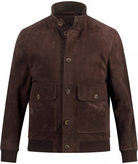 JP1880 Leather Jacket Goat Suede Espresso Brown - Bundy - Bundy Nadměrné Velikosti - 2XL-8XL