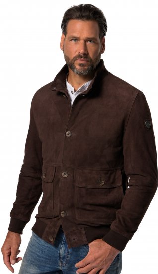 JP1880 Leather Jacket Goat Suede Espresso Brown - Bundy - Bundy Nadměrné Velikosti - 2XL-8XL