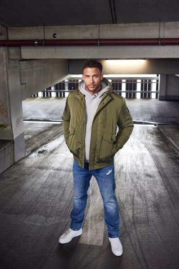 STHUGE Bomber Jacket With Hood Green - Bundy - Bundy Nadměrné Velikosti - 2XL-8XL