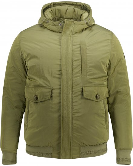 STHUGE Bomber Jacket With Hood Green - Bundy - Bundy Nadměrné Velikosti - 2XL-8XL