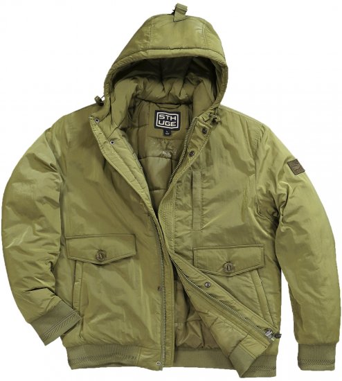 STHUGE Bomber Jacket With Hood Green - Bundy - Bundy Nadměrné Velikosti - 2XL-8XL