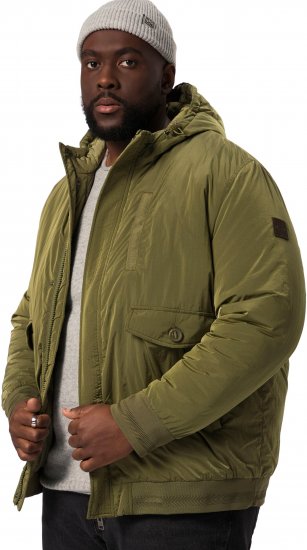 STHUGE Bomber Jacket With Hood Green - Bundy - Bundy Nadměrné Velikosti - 2XL-8XL