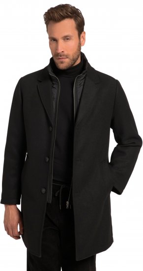 JP1880 Coat Wool Blend Quilted Black - Bundy - Bundy Nadměrné Velikosti - 2XL-8XL