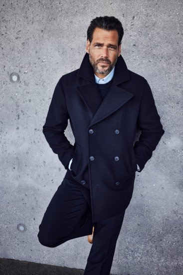 JP1880 Caban Short Double-breasted Overcoat Navy - Bundy - Bundy Nadměrné Velikosti - 2XL-8XL