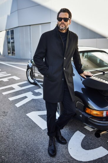 JP1880 Coat Classic Wool Blend Black - Bundy - Bundy Nadměrné Velikosti - 2XL-8XL