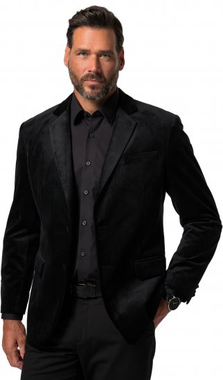 JP1880 Jacket Velvet Business Smoking Black - Obleky - Obleky 2XL-8XL
