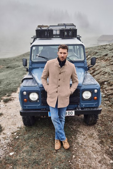 JP1880 Coat Wool Blend Beige Melange - Bundy - Bundy Nadměrné Velikosti - 2XL-8XL