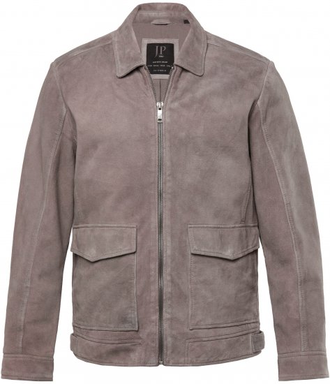 JP1880 Leather Jacket Lamskin Suede Grey - Bundy - Bundy Nadměrné Velikosti - 2XL-8XL