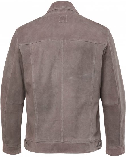 JP1880 Leather Jacket Lamskin Suede Grey - Bundy - Bundy Nadměrné Velikosti - 2XL-8XL