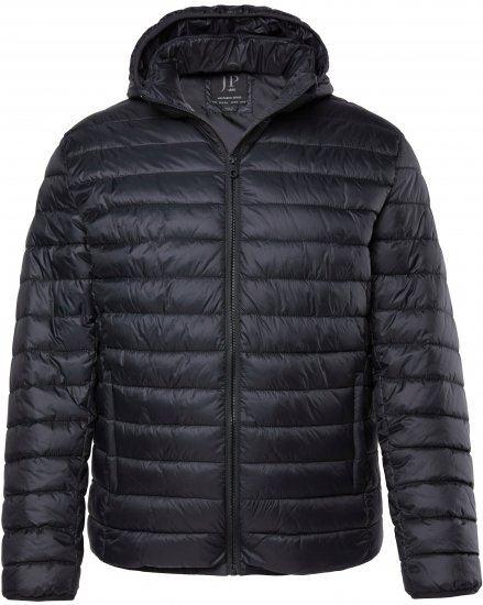 JAY-PI Lightly Quilted Jacket with a Hoodie Black - Bundy - Bundy Nadměrné Velikosti - 2XL-8XL