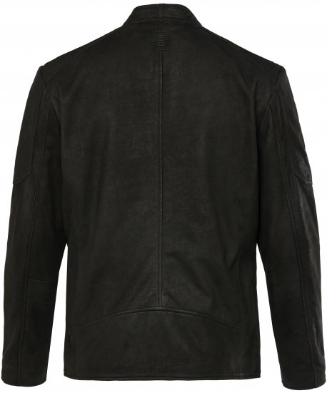 STHUGE Leather Biker Jacket Lamb Nappa Leather Black - Bundy - Bundy Nadměrné Velikosti - 2XL-8XL