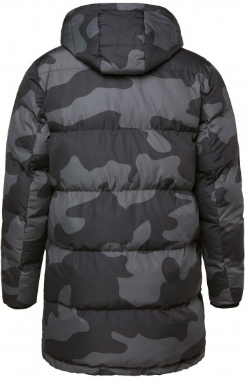 JP1880 Quilted Parka with Camouflage Drawstring Waist Black - Bundy - Bundy Nadměrné Velikosti - 2XL-8XL