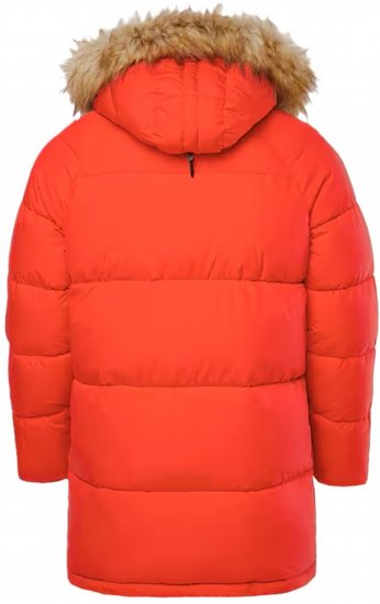 JP1880 Parka Quilted Faux Fur Hood Red - Bundy - Bundy Nadměrné Velikosti - 2XL-8XL