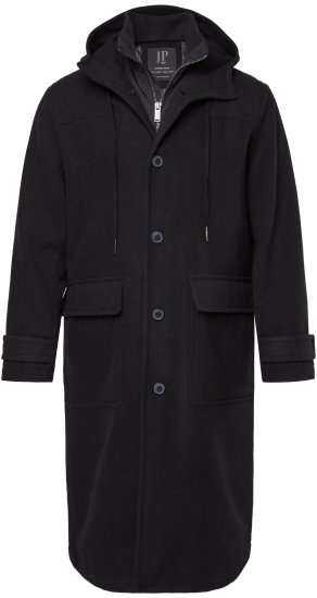 JP1880 Water-repellent Functional Coat with Wool Look Black - Bundy - Bundy Nadměrné Velikosti - 2XL-8XL