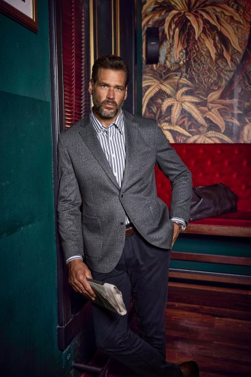 JP1880 Jacket Business Donegal Graphite Grey - Bundy - Bundy Nadměrné Velikosti - 2XL-8XL
