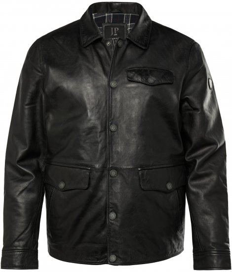 JP1880 Leather Jacket Finest Lamb Nappa Black - Bundy - Bundy Nadměrné Velikosti - 2XL-8XL