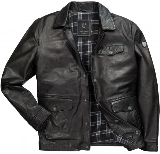 JP1880 Leather Jacket Finest Lamb Nappa Black - Bundy - Bundy Nadměrné Velikosti - 2XL-8XL