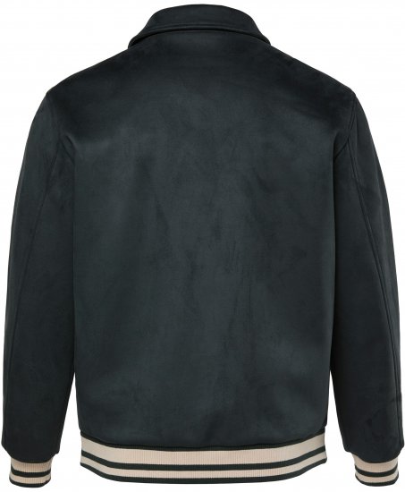 JP1880 Blouson Velour with Chest Embroidery Dark Green - Bundy - Bundy Nadměrné Velikosti - 2XL-8XL