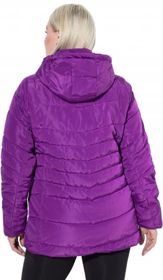 Ulla Popken Quilted Water Repellent Jacket Dark Purple - Bundy - 