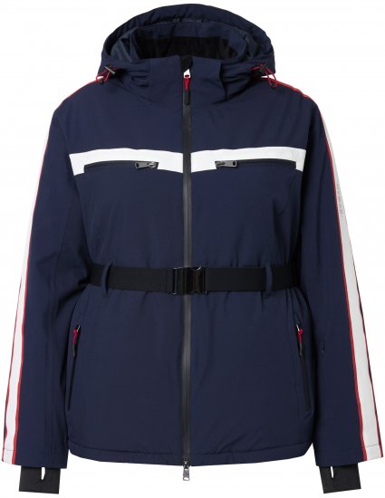 Ulla Popken Triple Function Racing Stripe Jacket Navy - Bundy - 