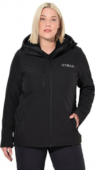 Ulla Popken HYPRAR Softshell Fleece Lined Jacket Black - Bundy - 