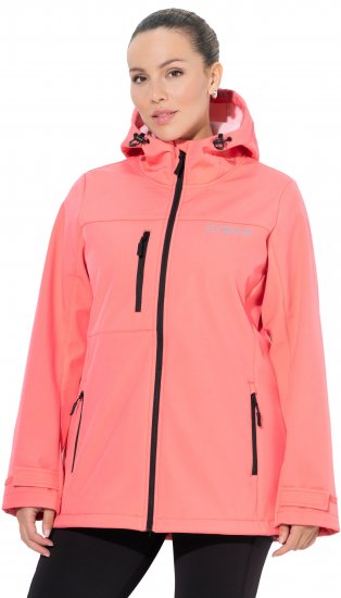 Ulla Popken HYPRAR Softshell Fleece Lined Jacket Coral - Bundy - 
