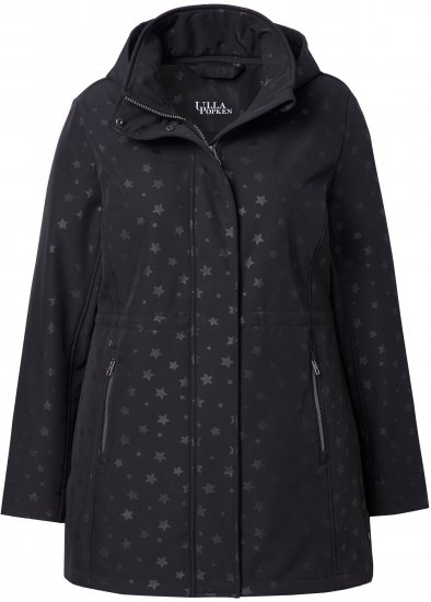 Ulla Popken HYPRAR Star Print Softshell Jacket Black - Bundy - 