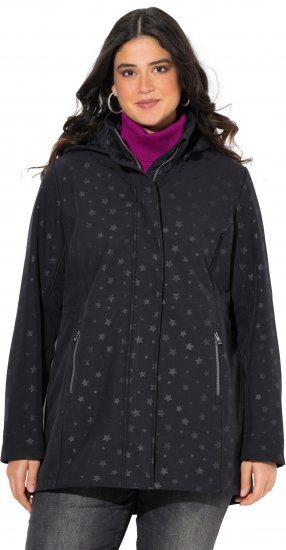Ulla Popken HYPRAR Star Print Softshell Jacket Black - Bundy - 