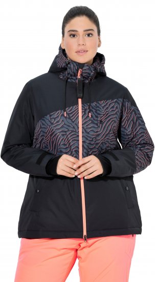 Ulla Popken Neon Ripple Performance Snow Jacket Black - Bundy - 