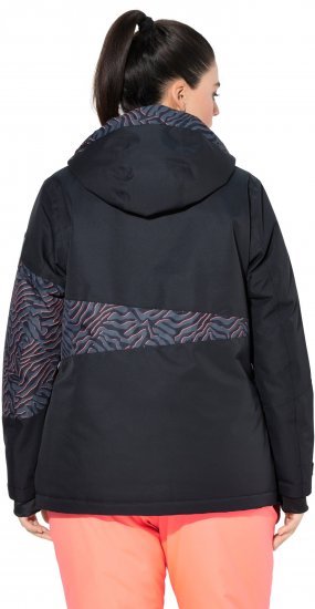 Ulla Popken Neon Ripple Performance Snow Jacket Black - Bundy - 